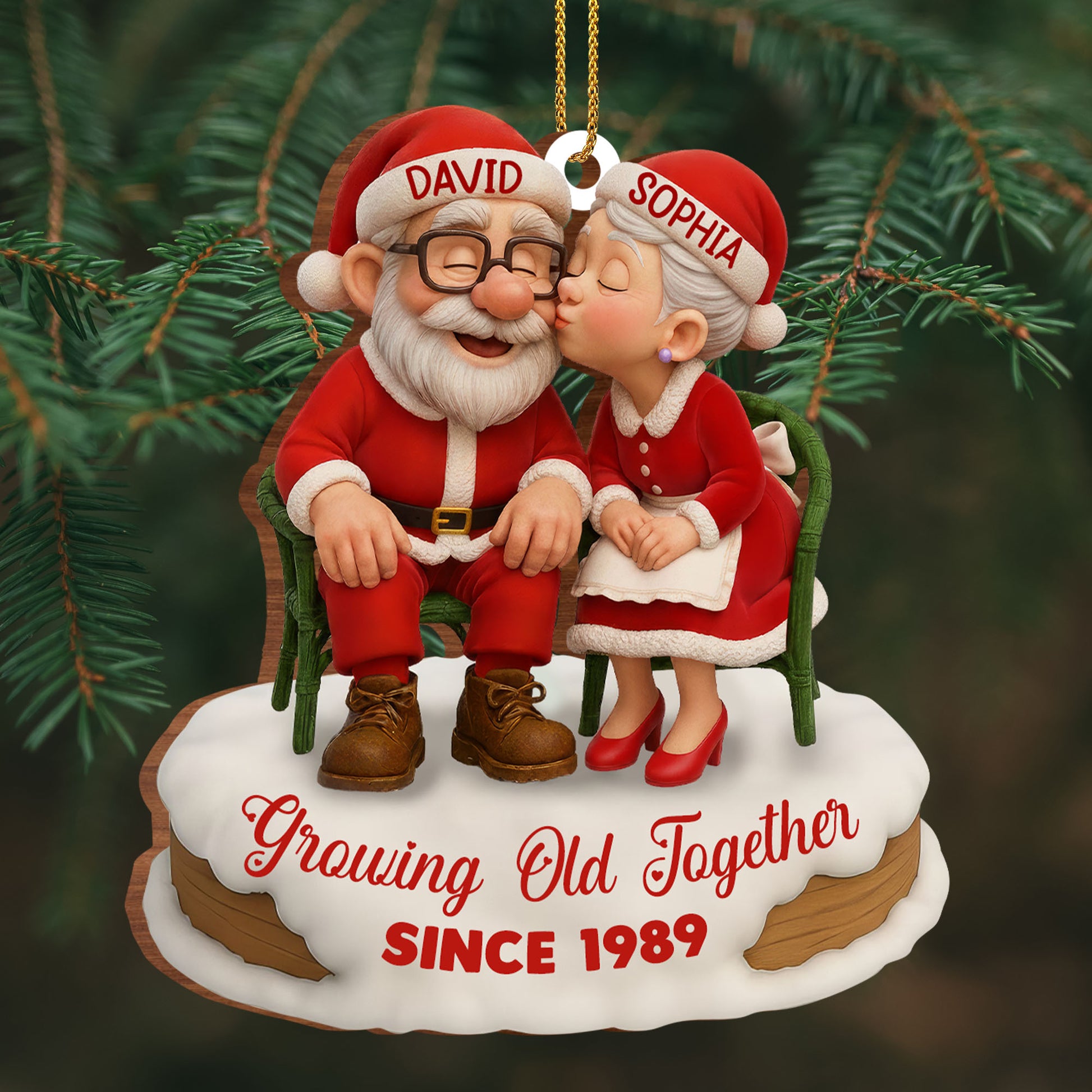 Growing Old Together Elderly Couple Christmas