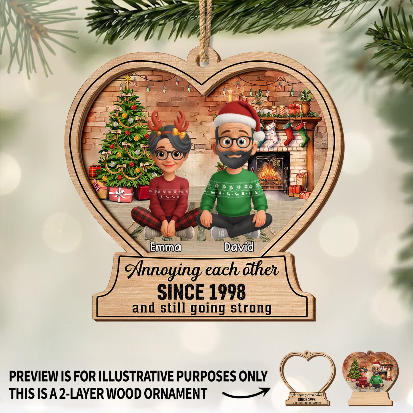 Annoying Each Other Since, Christmas Tree and Fireplace