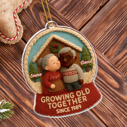 Growing Old Together With Elderly Couple Ornament