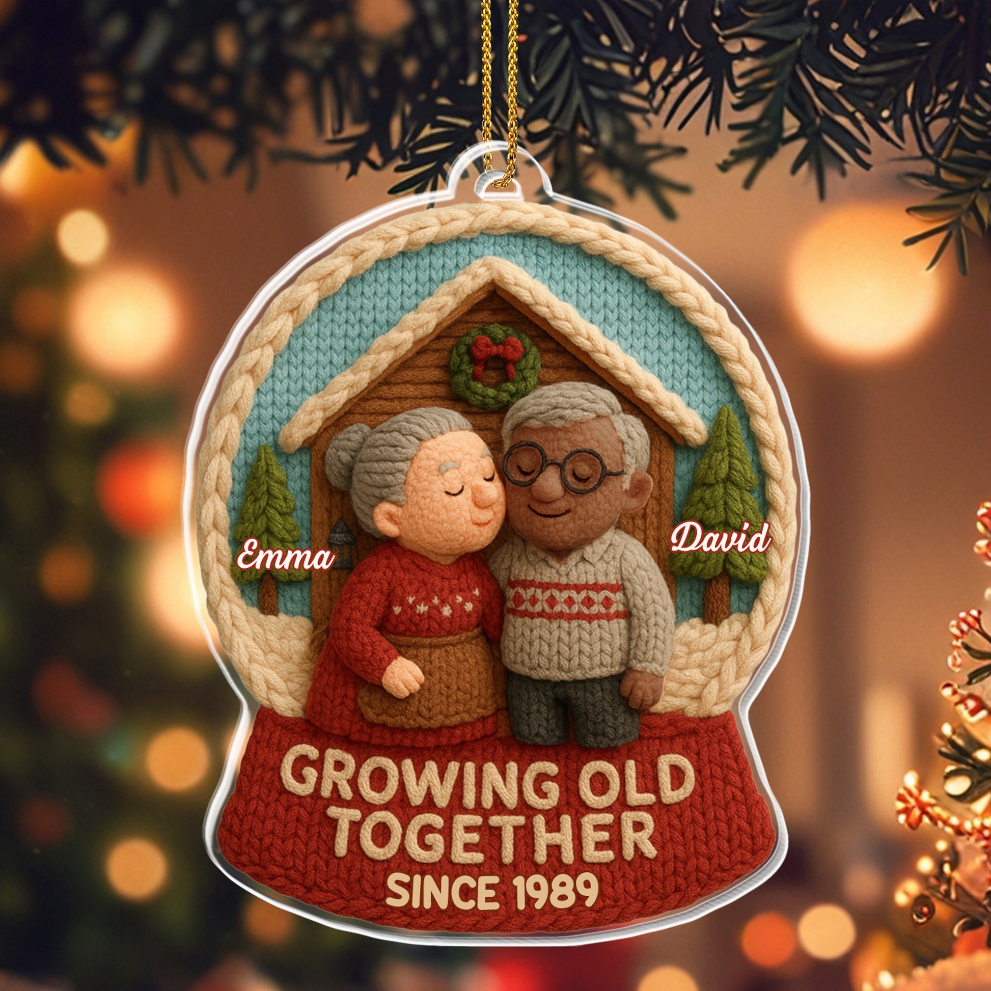 Growing Old Together With Elderly Couple Ornament