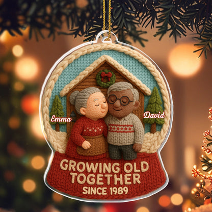 Growing Old Together With Elderly Couple Ornament