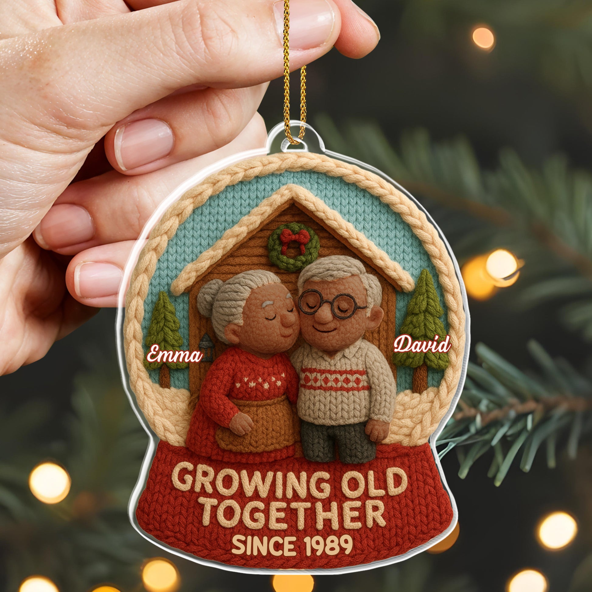 Growing Old Together With Elderly Couple Ornament