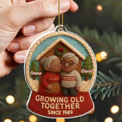 Growing Old Together With Elderly Couple Ornament