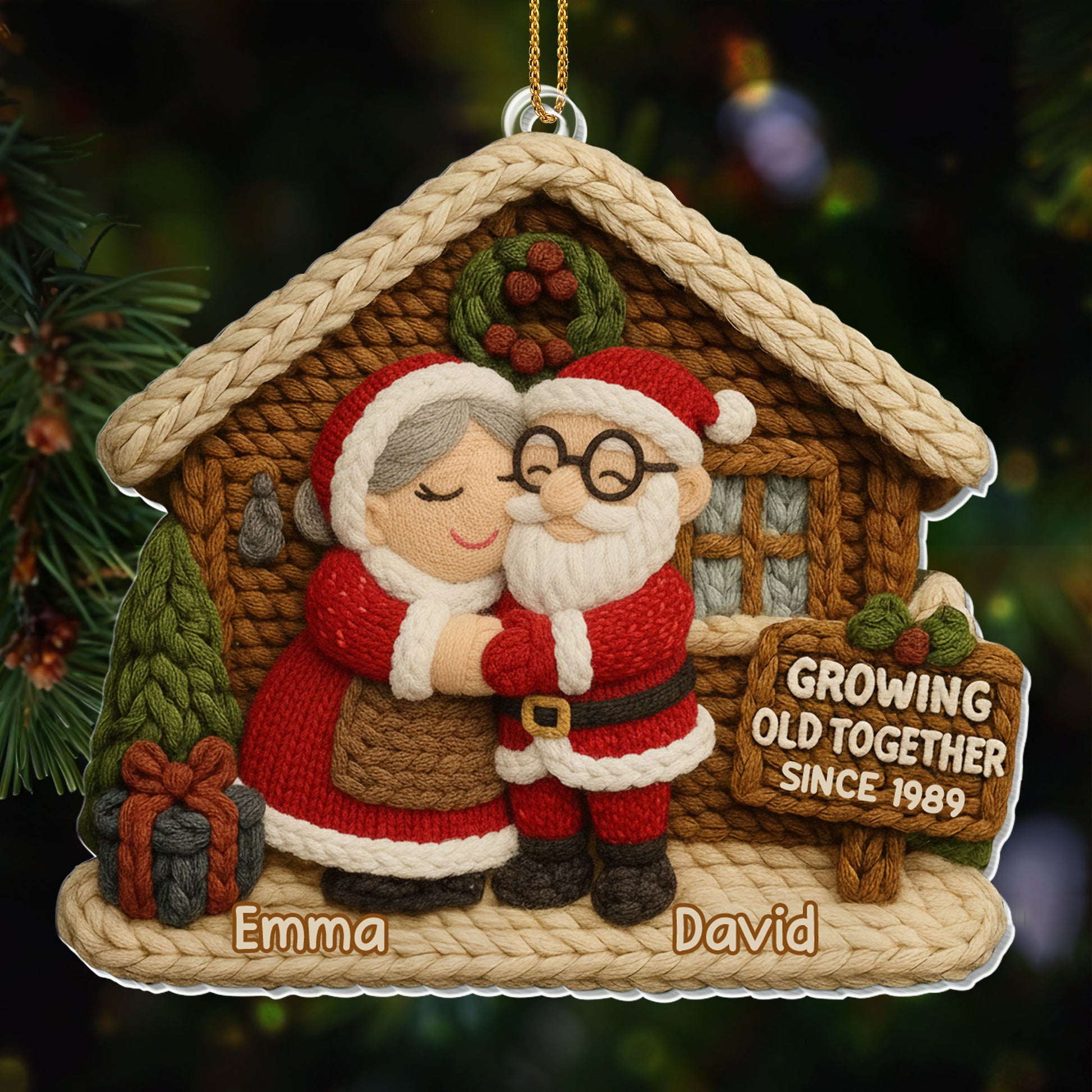 Growing Old Together Since, Santa Claus And Elderly Woman