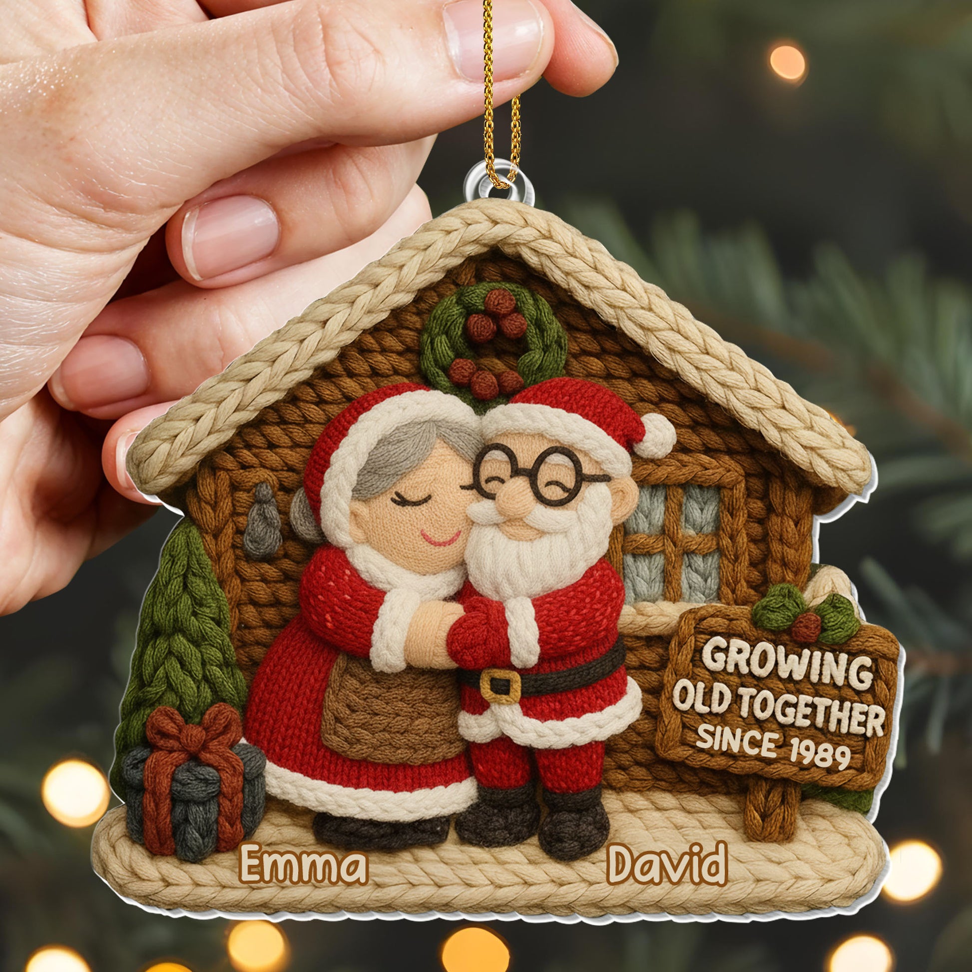 Growing Old Together Since, Santa Claus And Elderly Woman