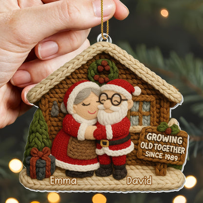 Growing Old Together Since, Santa Claus And Elderly Woman