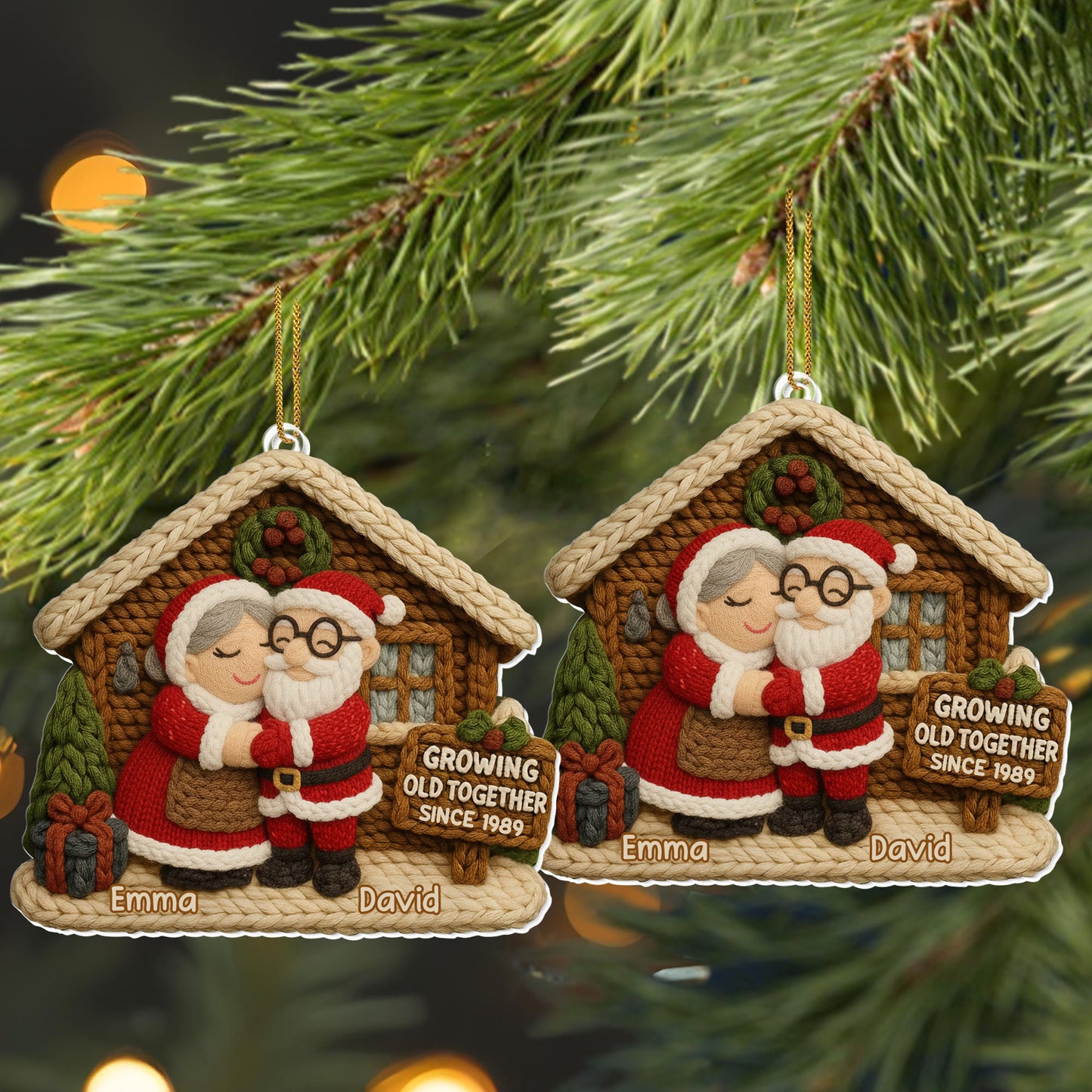 Growing Old Together Since, Santa Claus And Elderly Woman