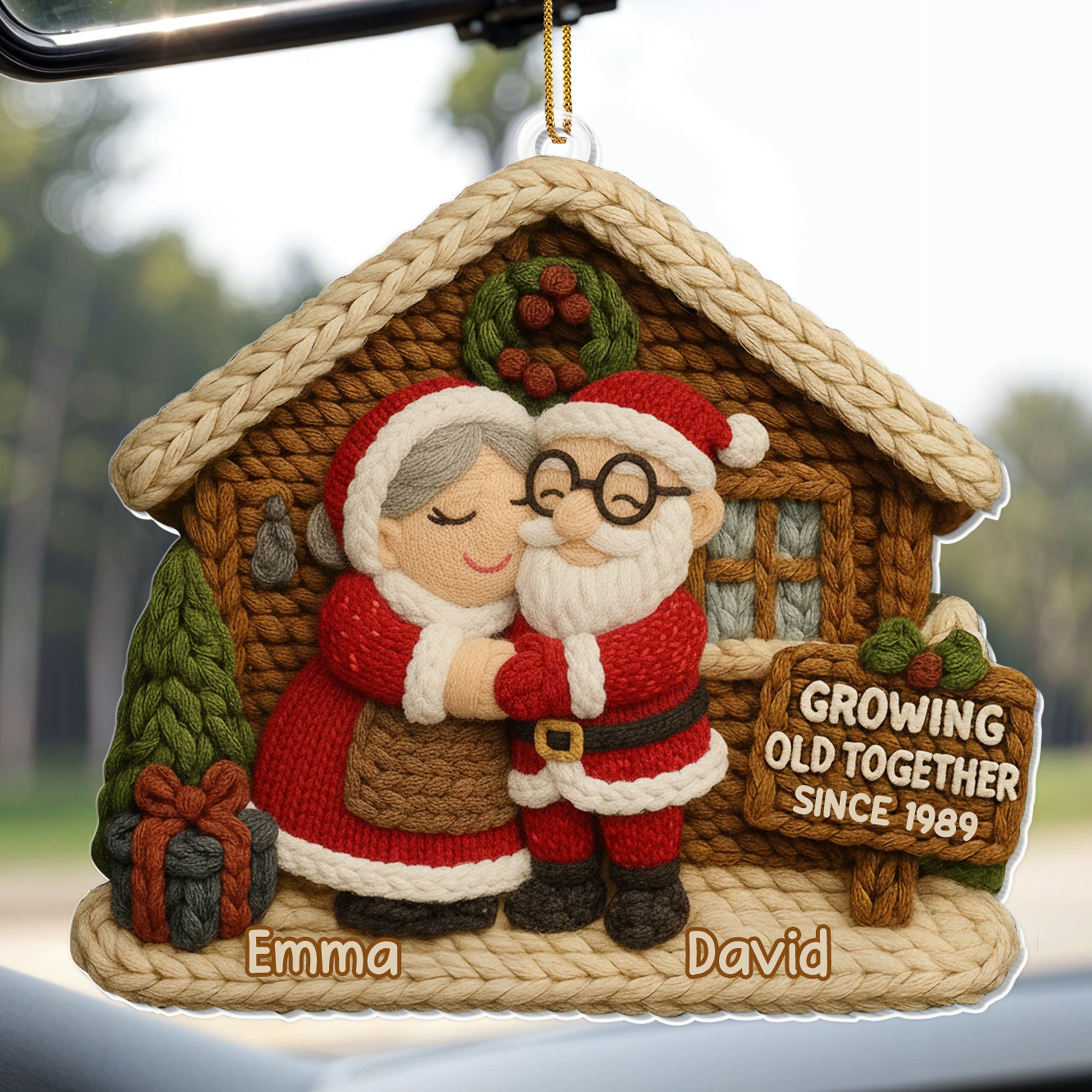 Growing Old Together Since, Santa Claus And Elderly Woman