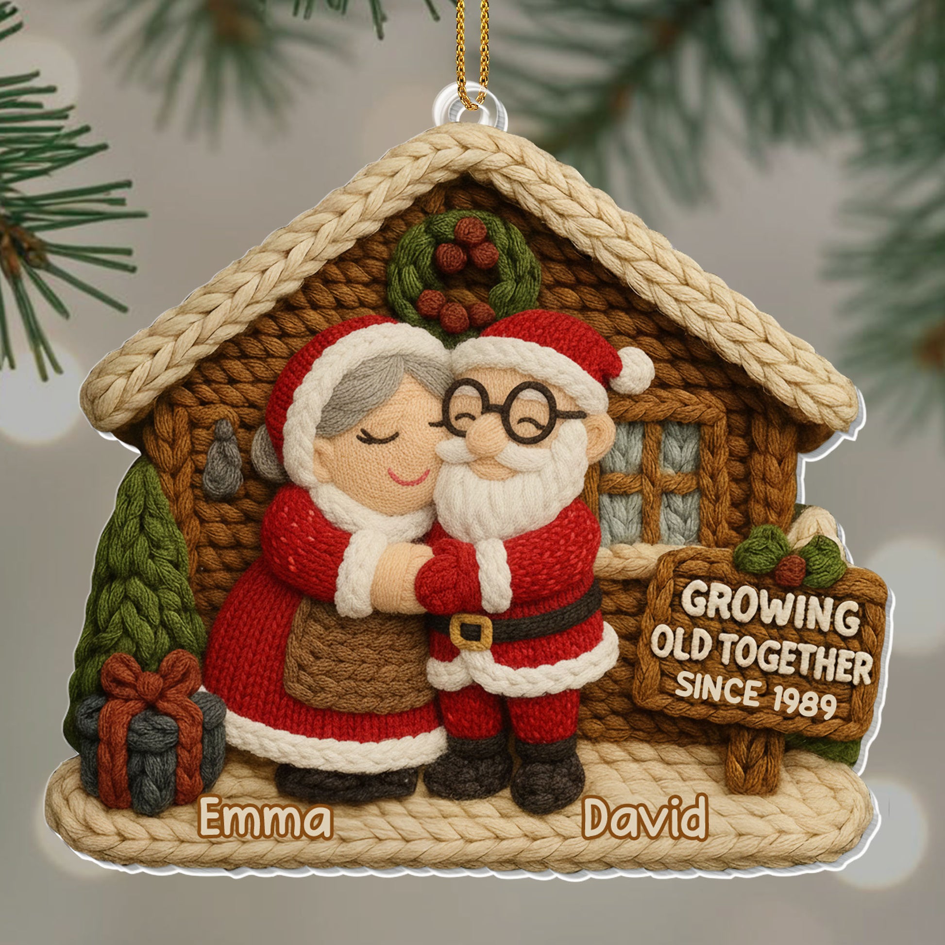 Growing Old Together Since, Santa Claus And Elderly Woman
