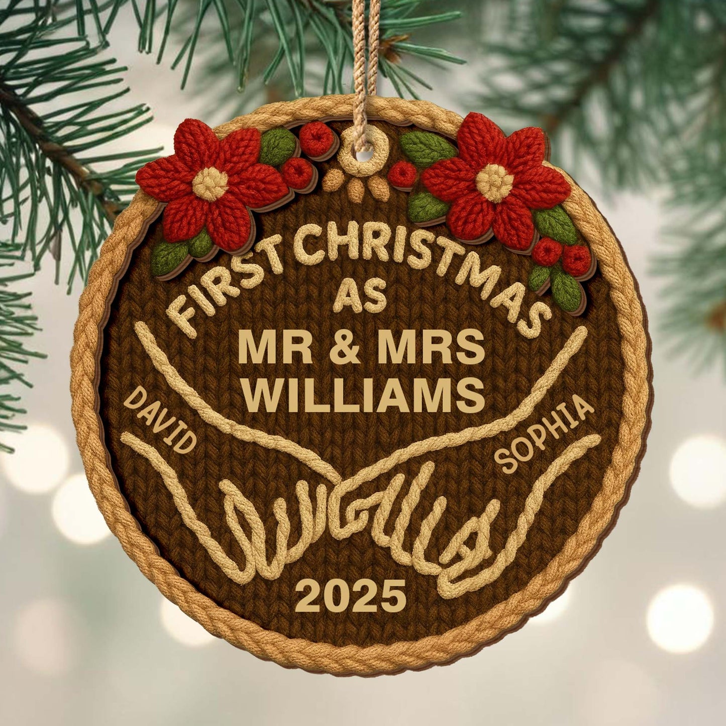 First Christmas As Mr & Mrs With Elegant Floral Design