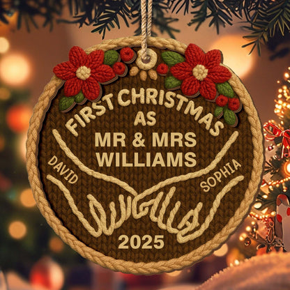 First Christmas As Mr & Mrs With Elegant Floral Design