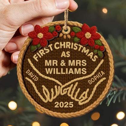 First Christmas As Mr & Mrs With Elegant Floral Design