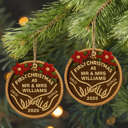First Christmas As Mr & Mrs With Elegant Floral Design