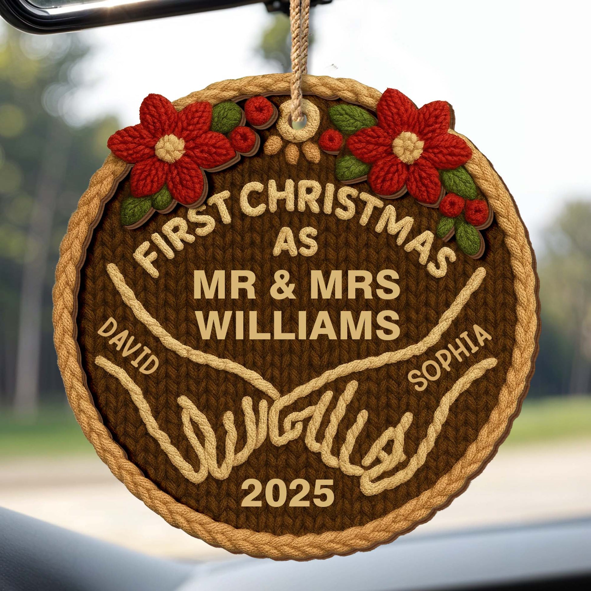 First Christmas As Mr & Mrs With Elegant Floral Design