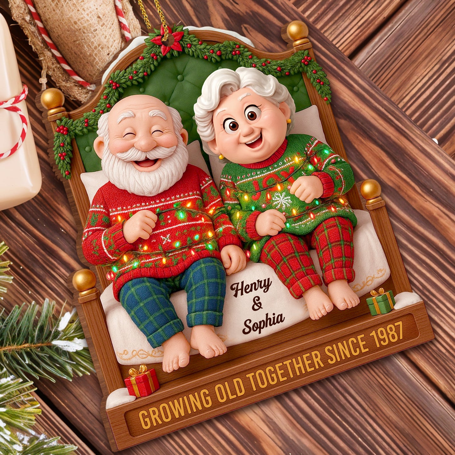 Growing Old Together Since, Elderly Couple Holiday Cheer