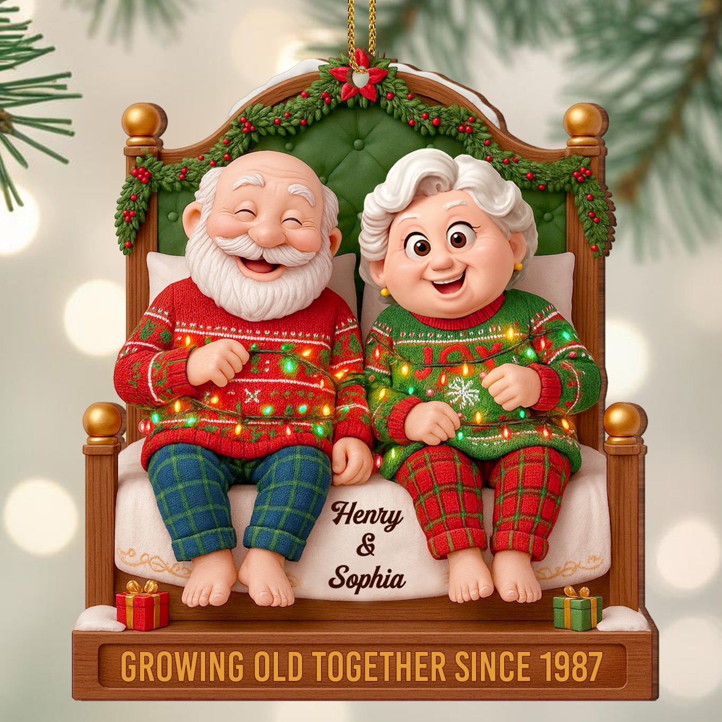 Growing Old Together Since, Elderly Couple Holiday Cheer
