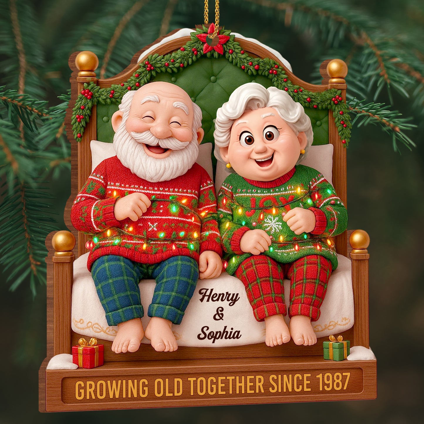 Growing Old Together Since, Elderly Couple Holiday Cheer