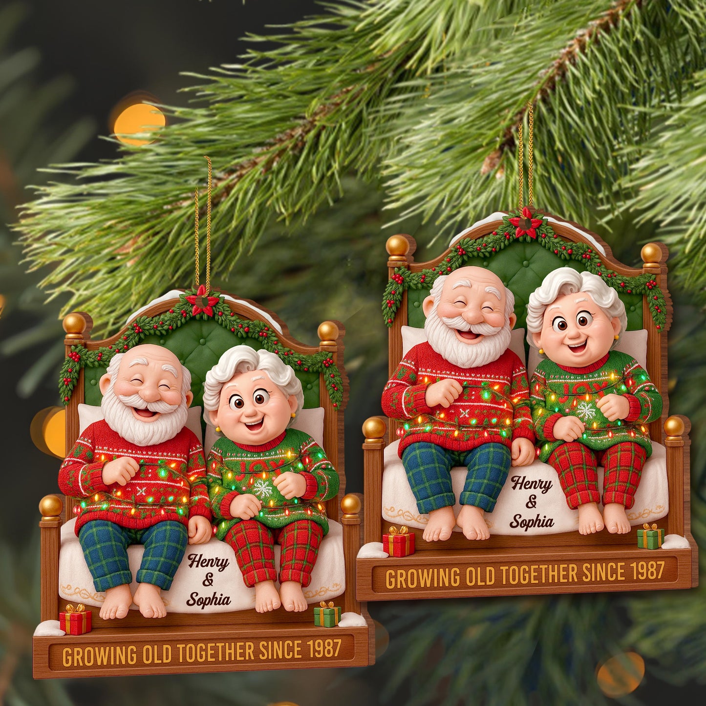 Growing Old Together Since, Elderly Couple Holiday Cheer