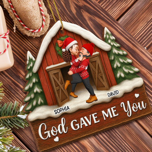 God Gave Me You, Couple Embracing in Festive Attire