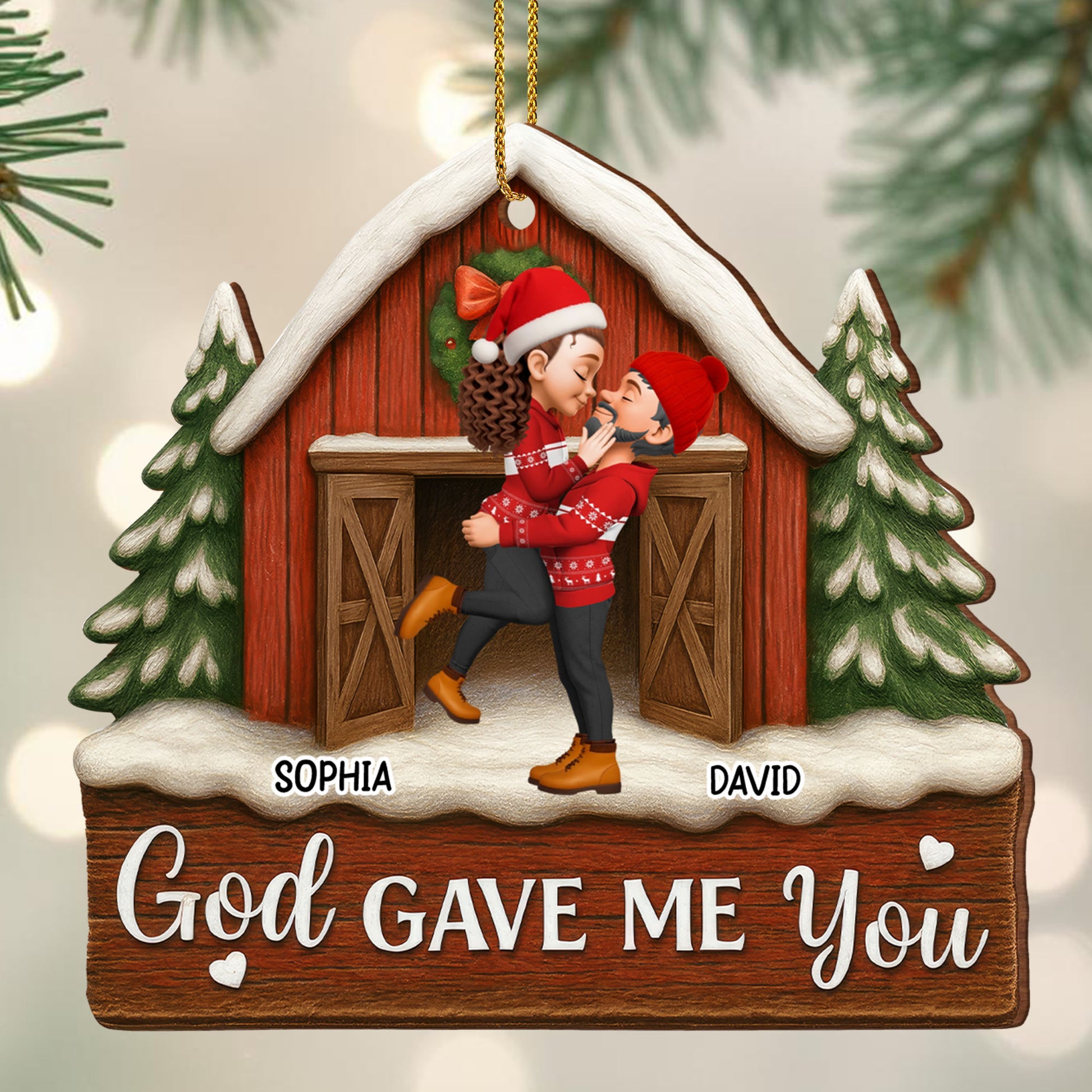 God Gave Me You, Couple Embracing in Festive Attire