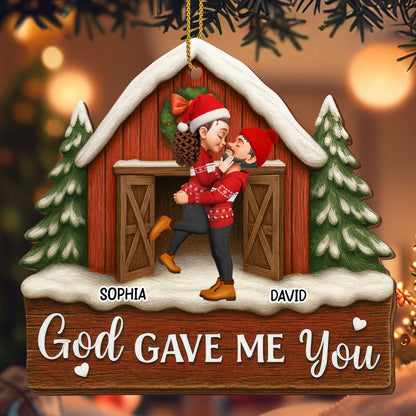 God Gave Me You, Couple Embracing in Festive Attire