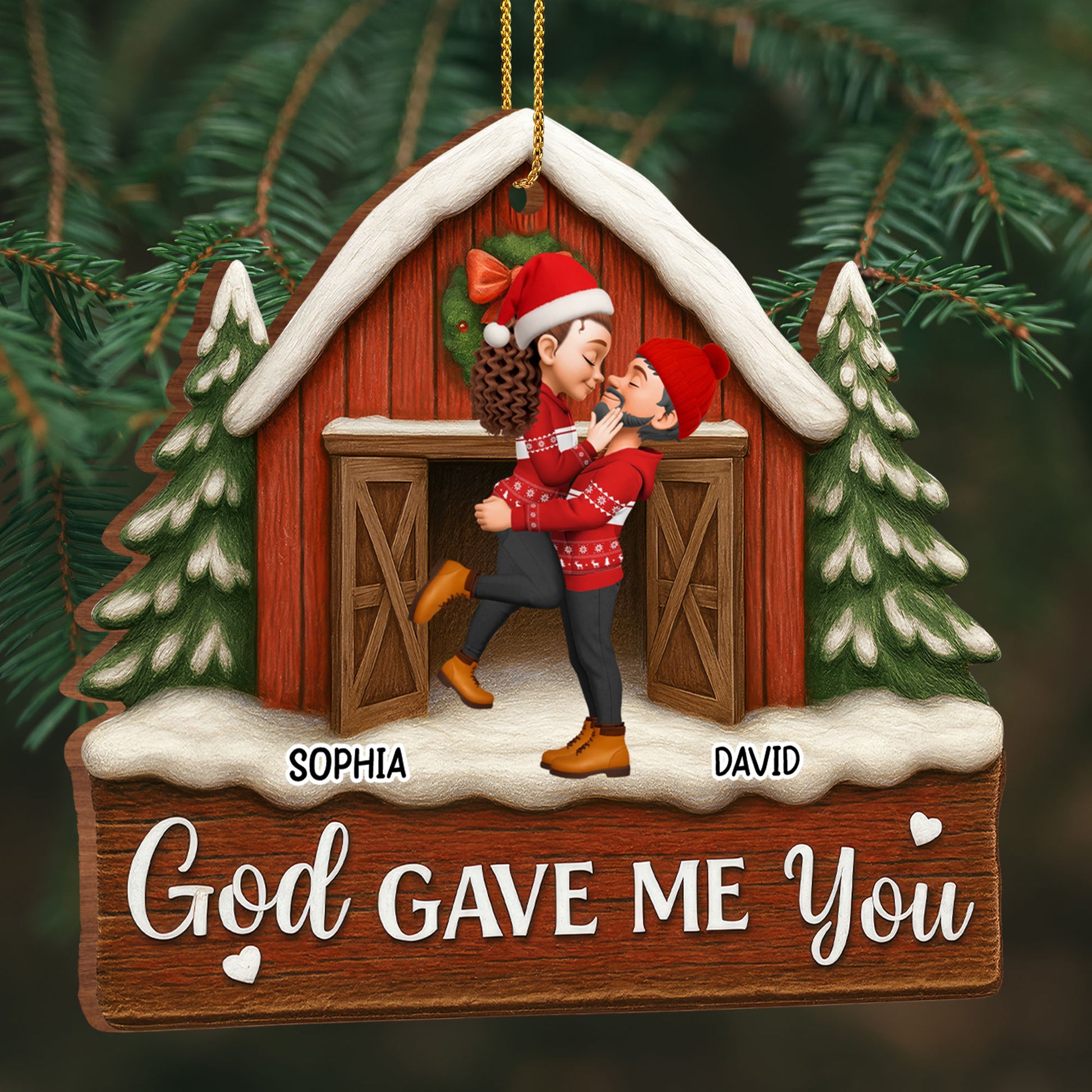 God Gave Me You, Couple Embracing in Festive Attire