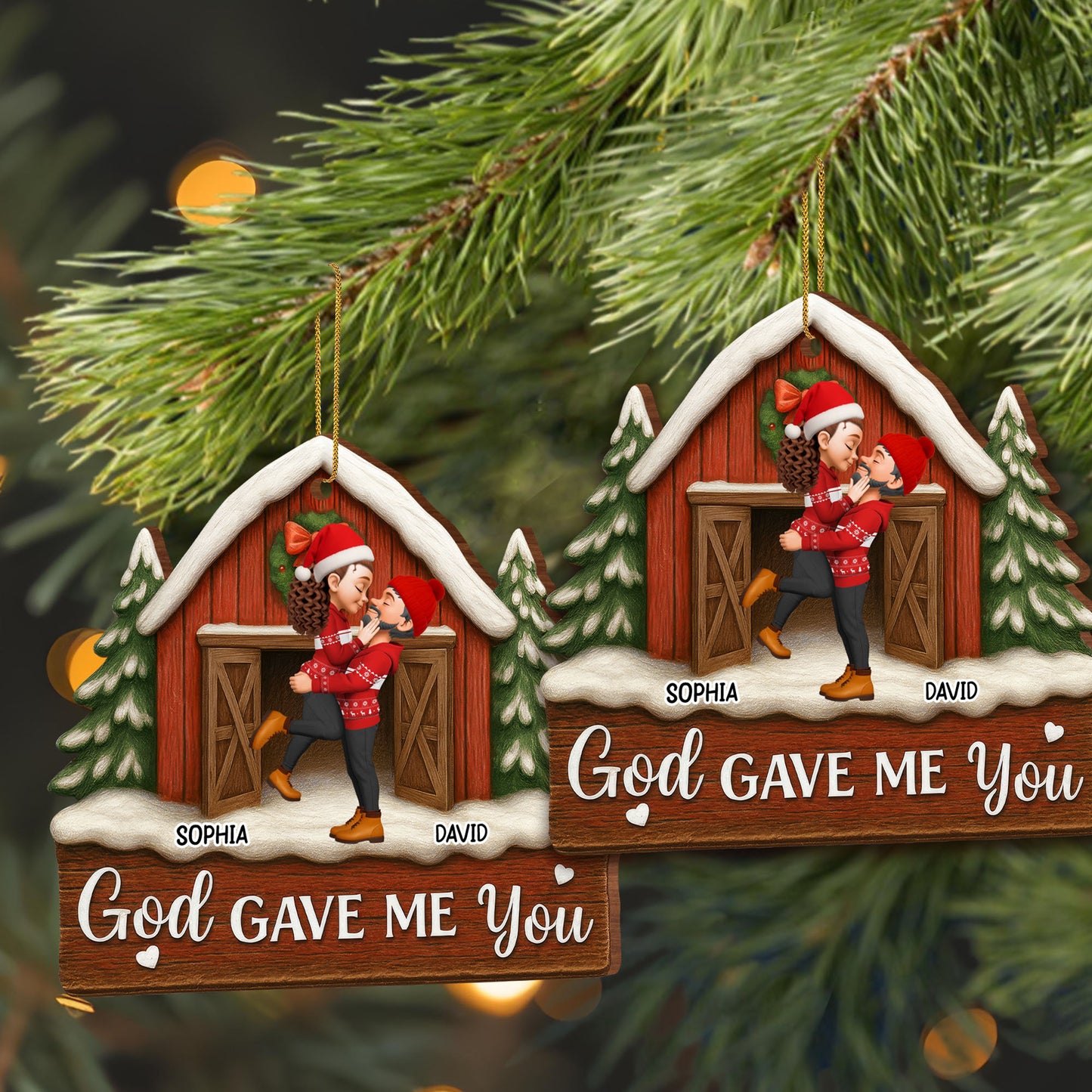 God Gave Me You, Couple Embracing in Festive Attire