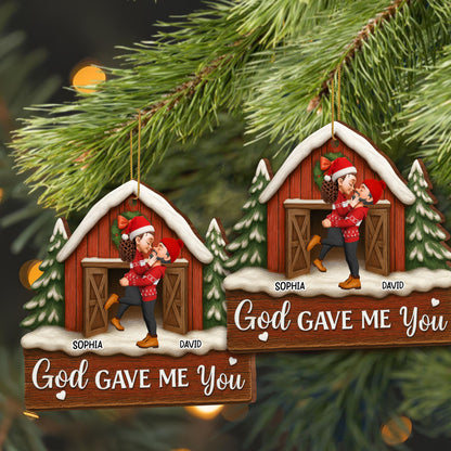 God Gave Me You, Couple Embracing in Festive Attire