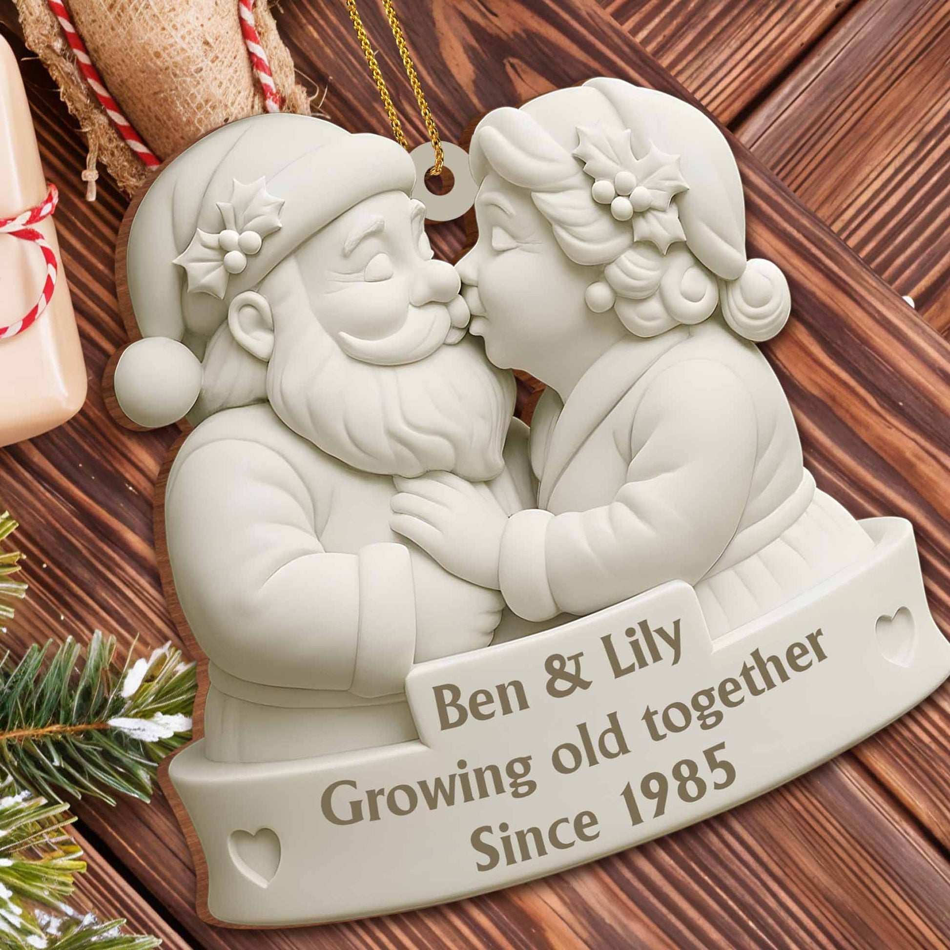 Growing Old Together Santa And Mrs Claus Ornament