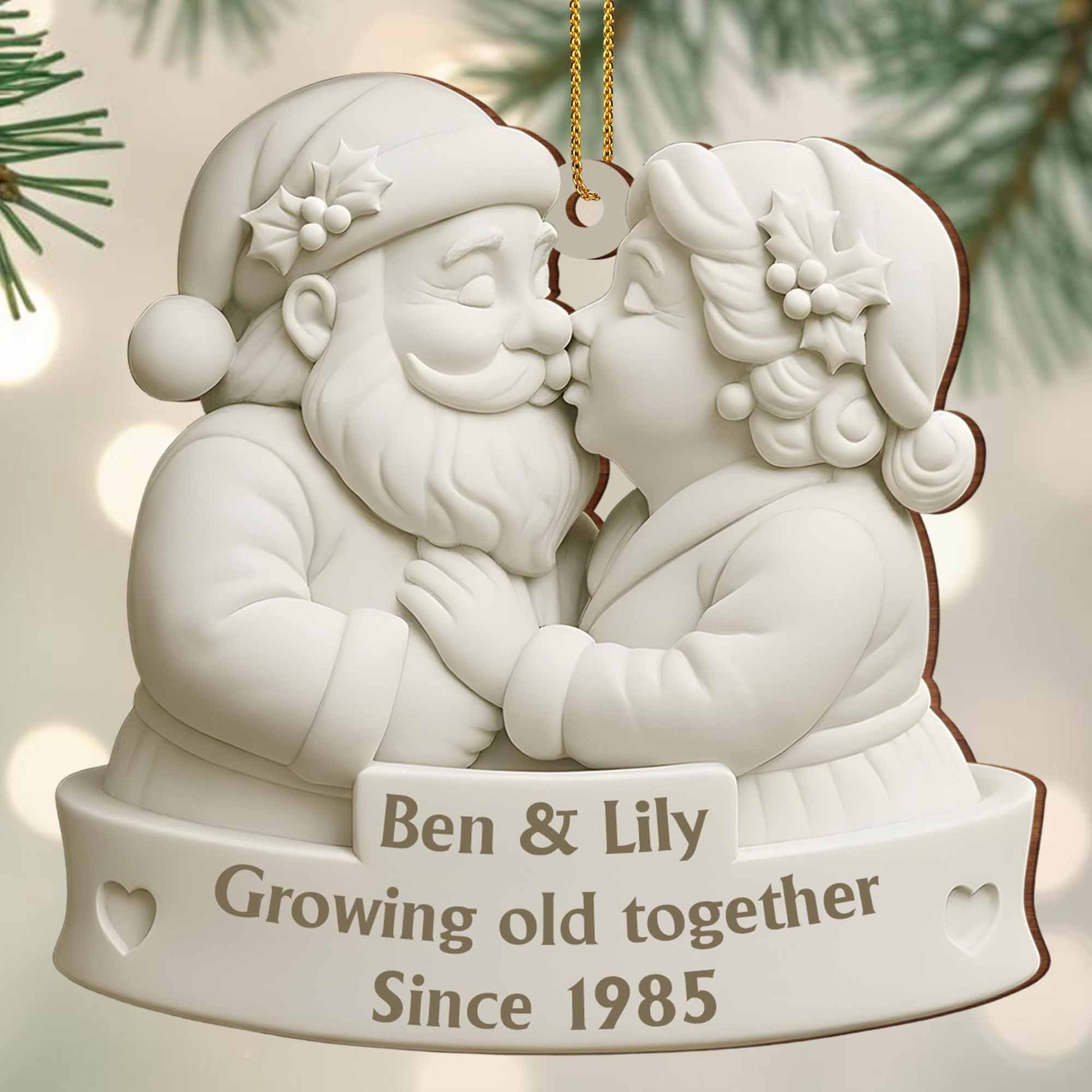Growing Old Together Santa And Mrs Claus Ornament