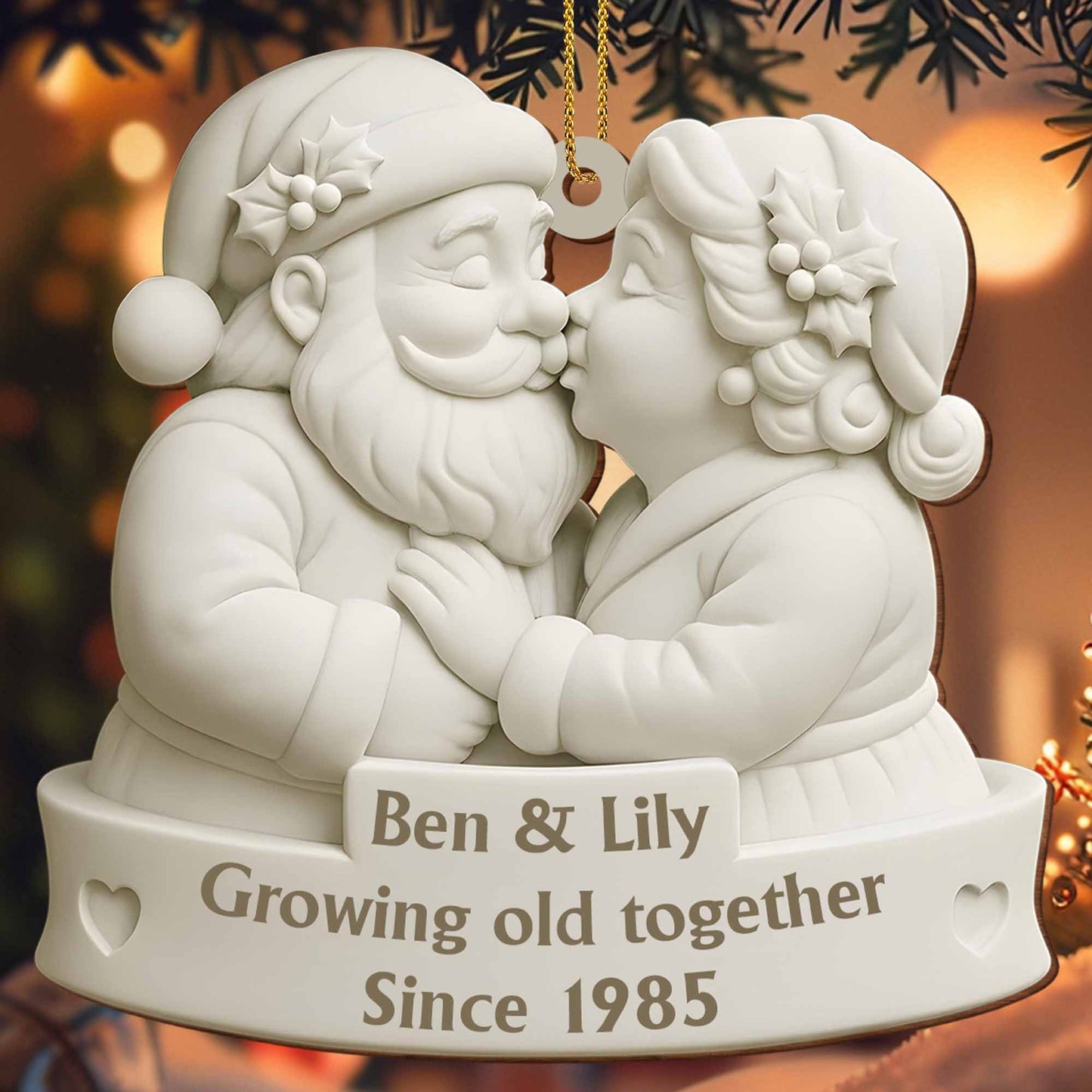 Growing Old Together Santa And Mrs Claus Ornament