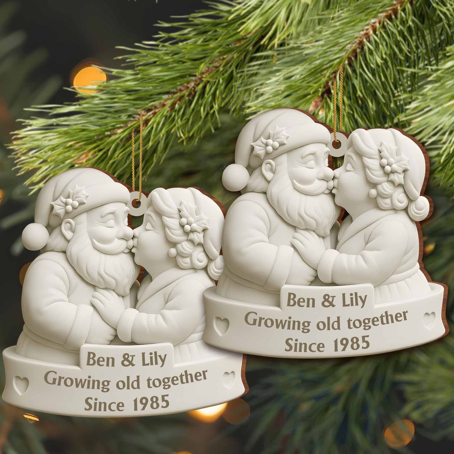 Growing Old Together Santa And Mrs Claus Ornament