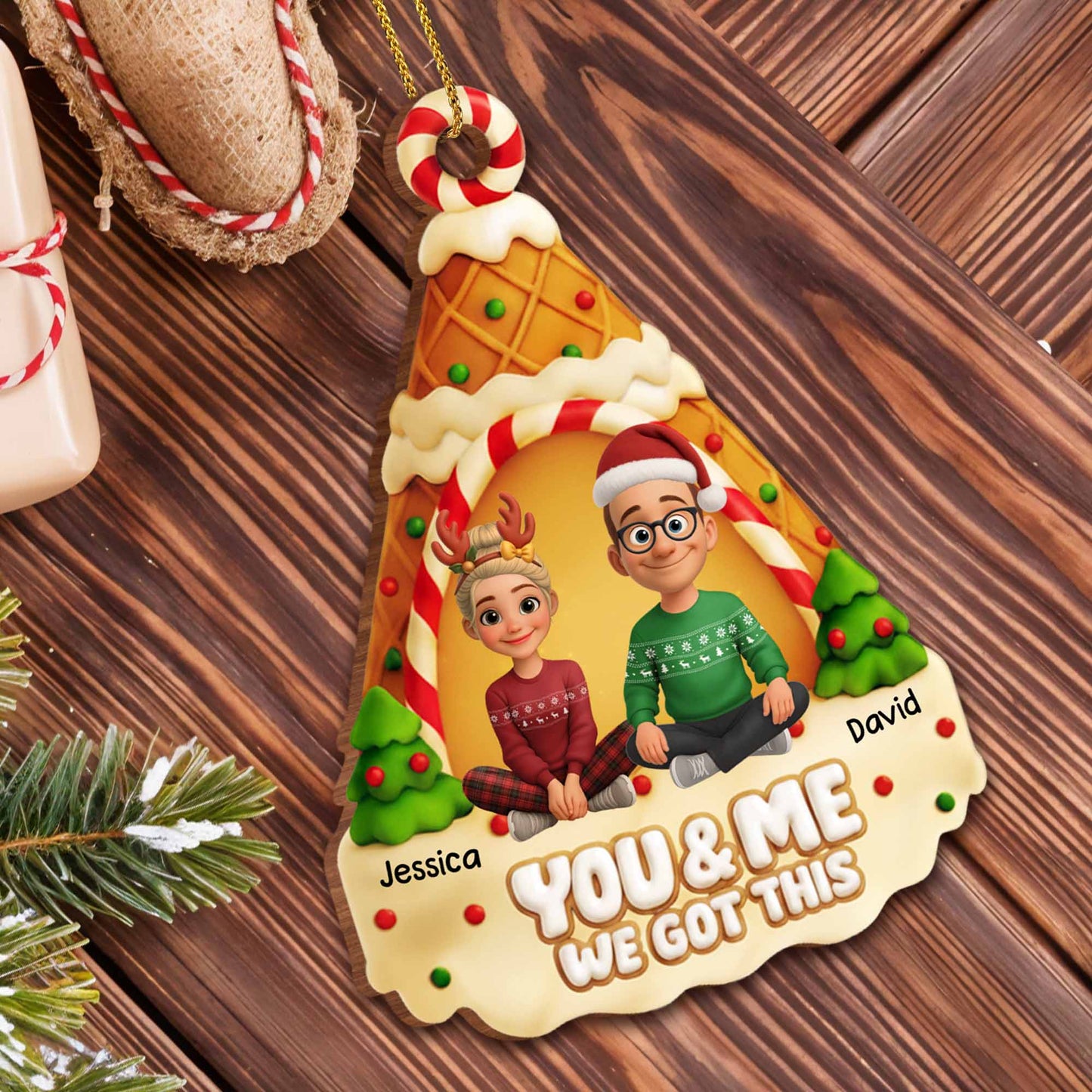 You & Me We Got This, Christmas Ice Cream Cone Design