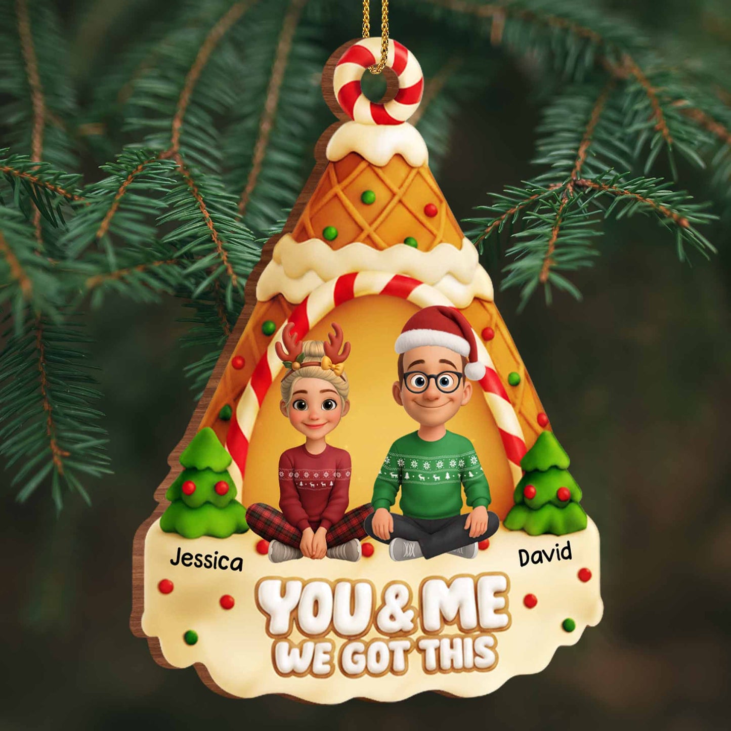 You & Me We Got This, Christmas Ice Cream Cone Design