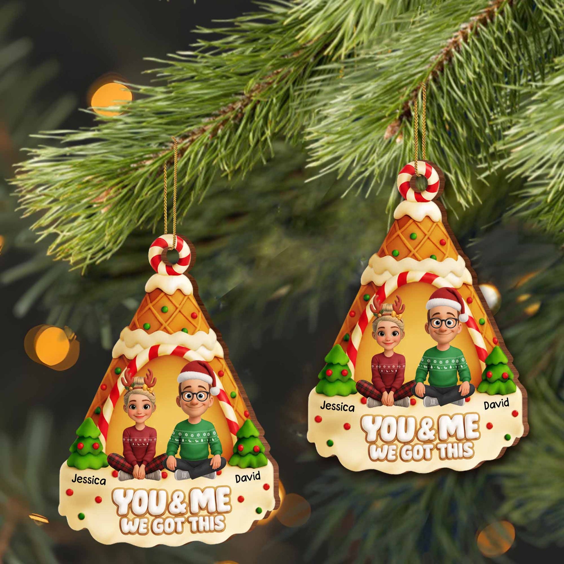 You & Me We Got This, Christmas Ice Cream Cone Design
