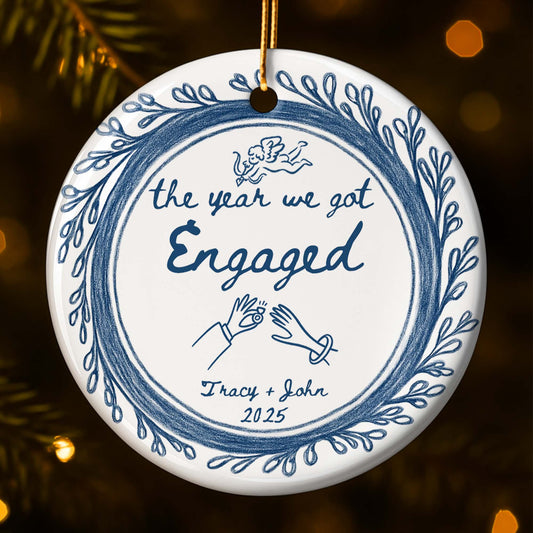 The Year We Got Married Couple And Floral Border