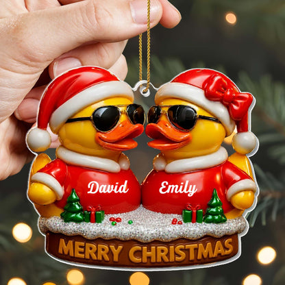 Merry Christmas Festive Ducks With Sunglasses