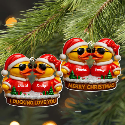 Merry Christmas Festive Ducks With Sunglasses