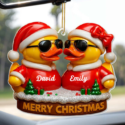 Merry Christmas Festive Ducks With Sunglasses