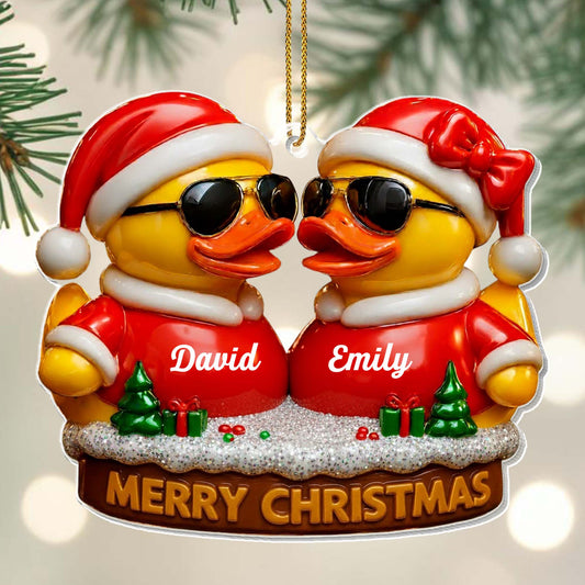 Merry Christmas Festive Ducks With Sunglasses
