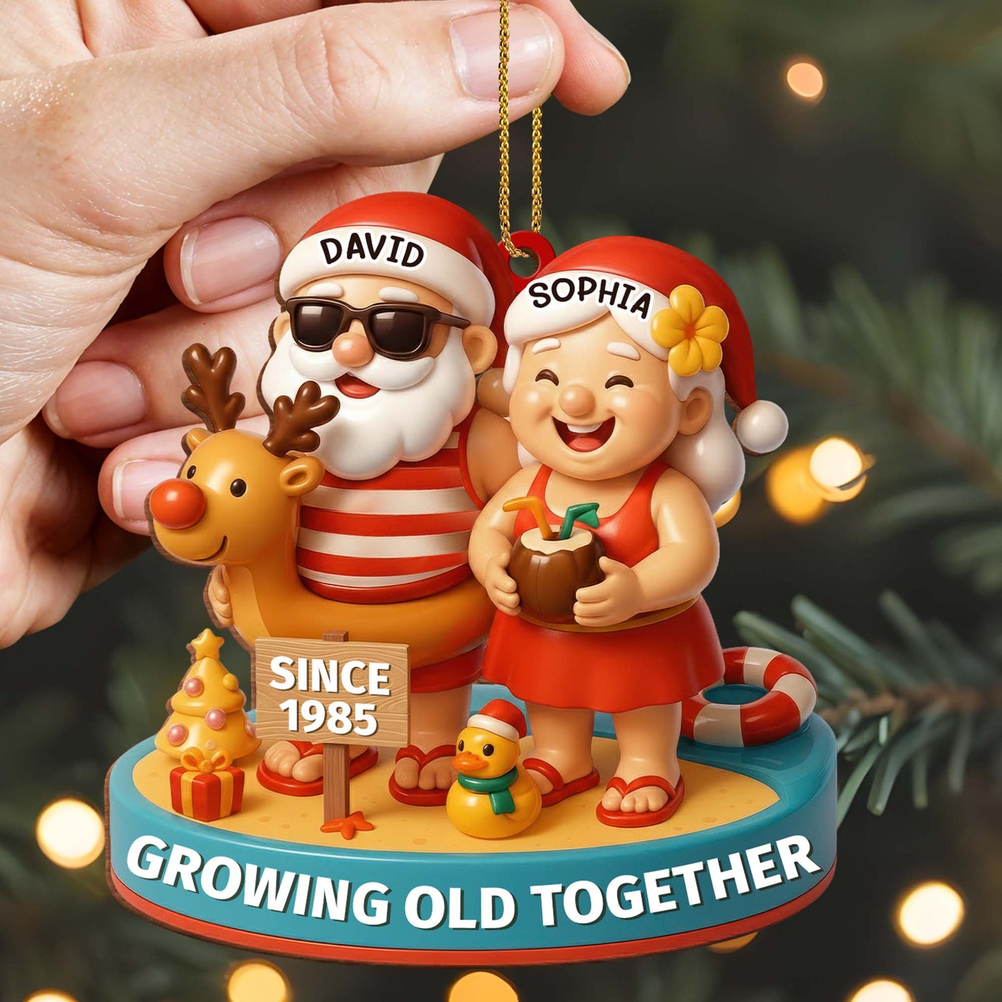 Growing Old Together With Santa And Reindeer