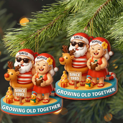 Growing Old Together With Santa And Reindeer