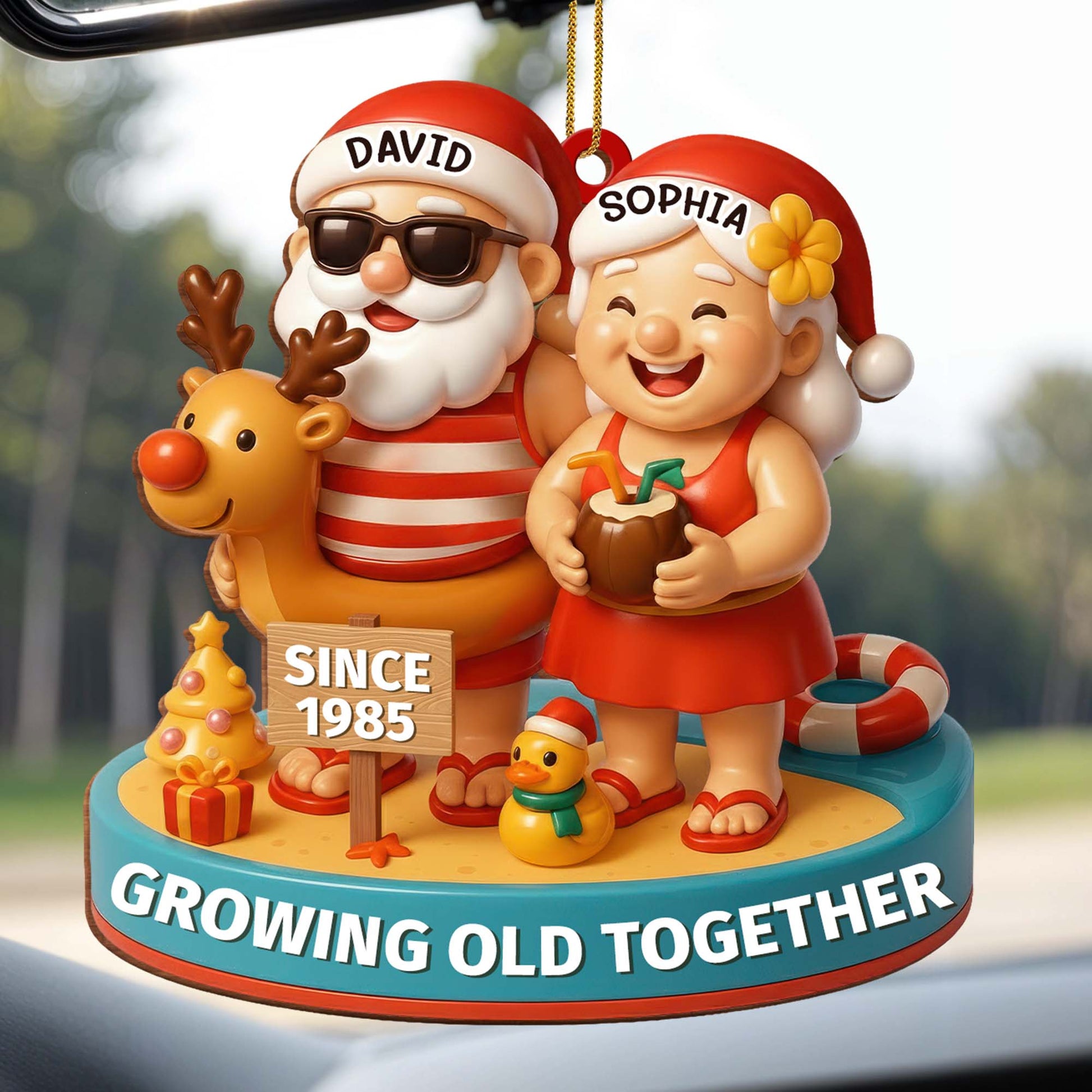 Growing Old Together With Santa And Reindeer