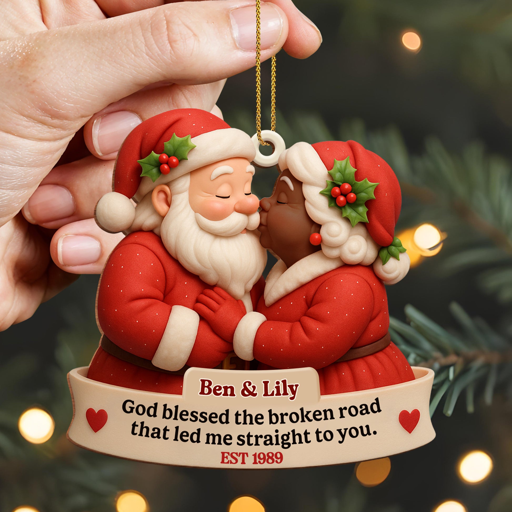 God Blessed The Broken Road, Santa Claus Ornament