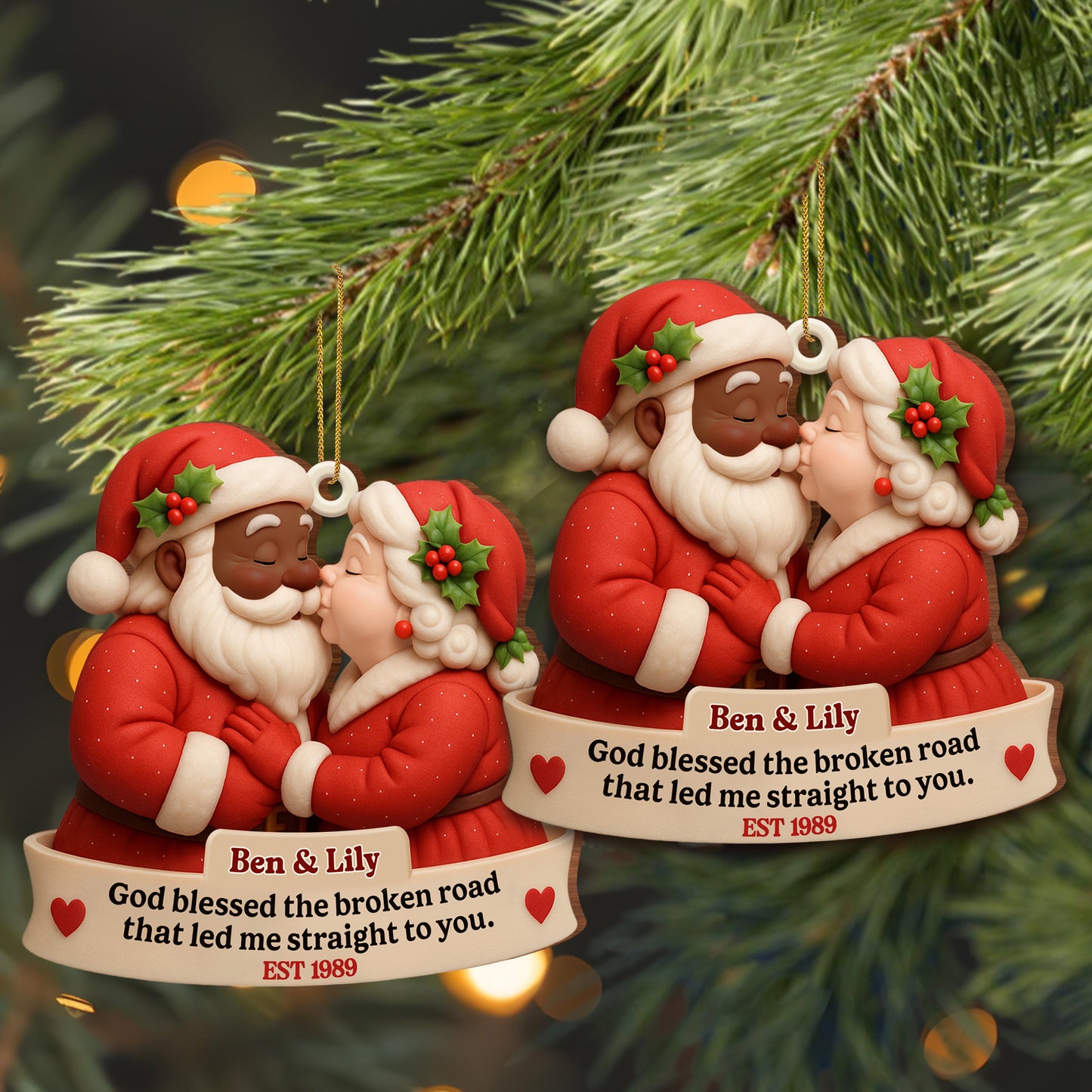 God Blessed The Broken Road, Santa Claus Ornament