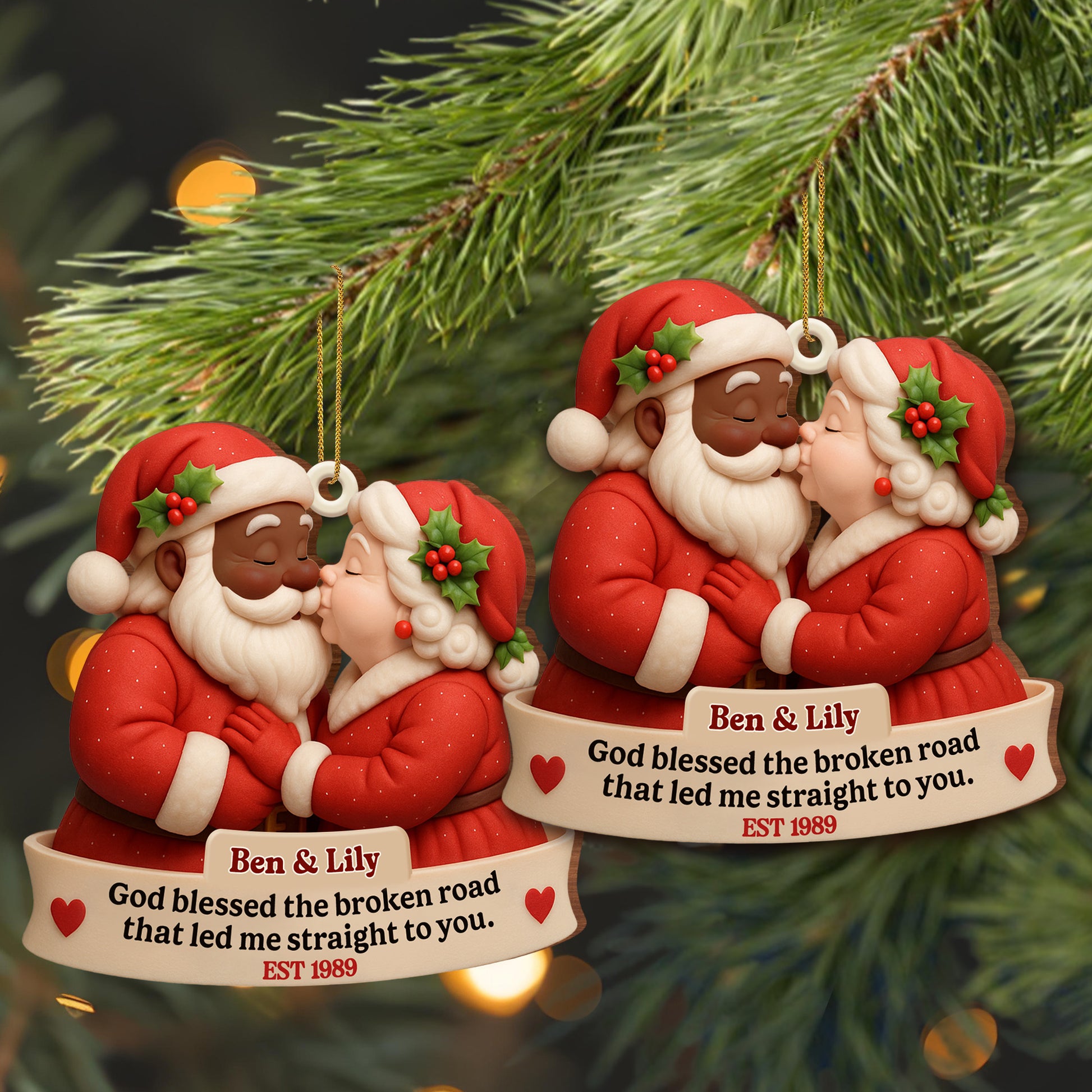 God Blessed The Broken Road, Santa Claus Ornament