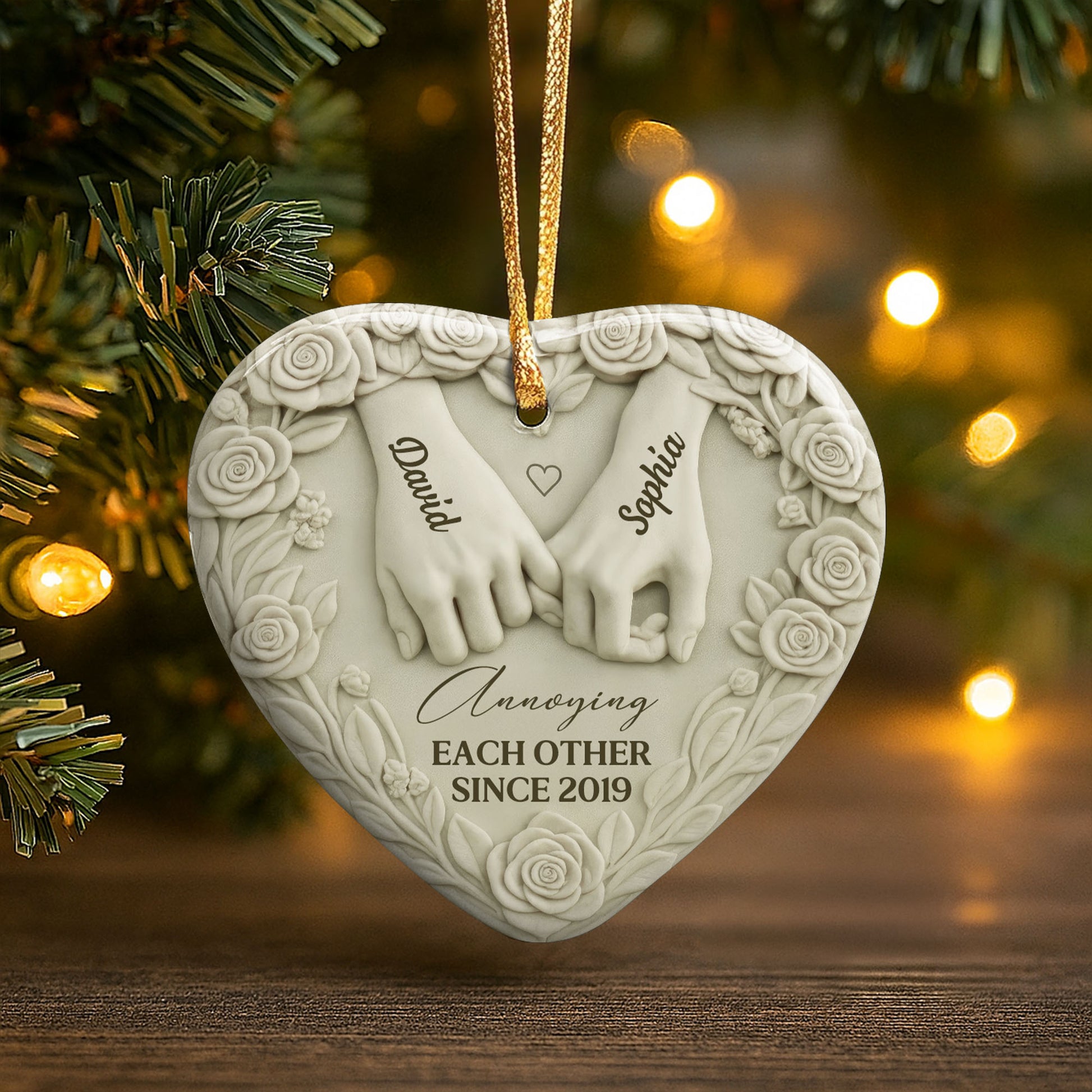 Annoying Each Other Since, Heart With Roses and Holding Hands