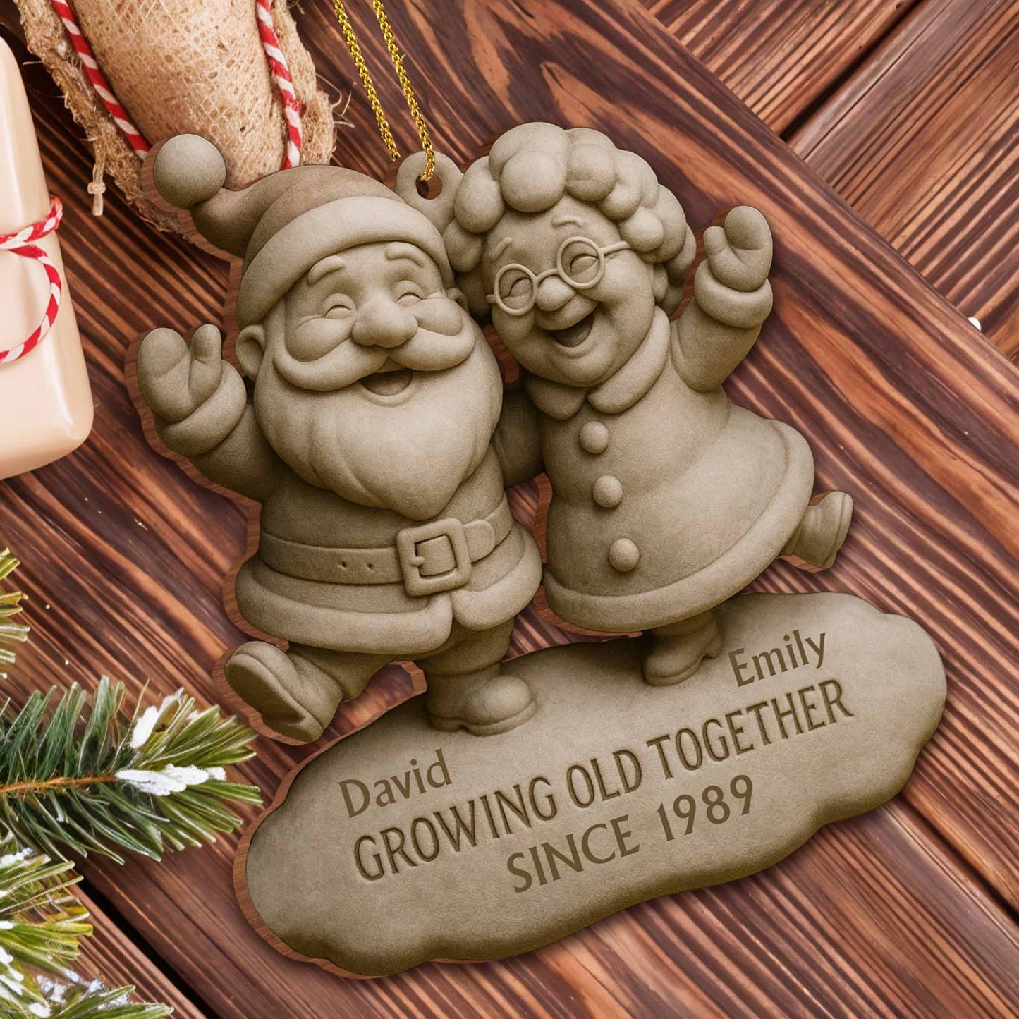 Growing Old Together Santa And Mrs. Claus Ornament