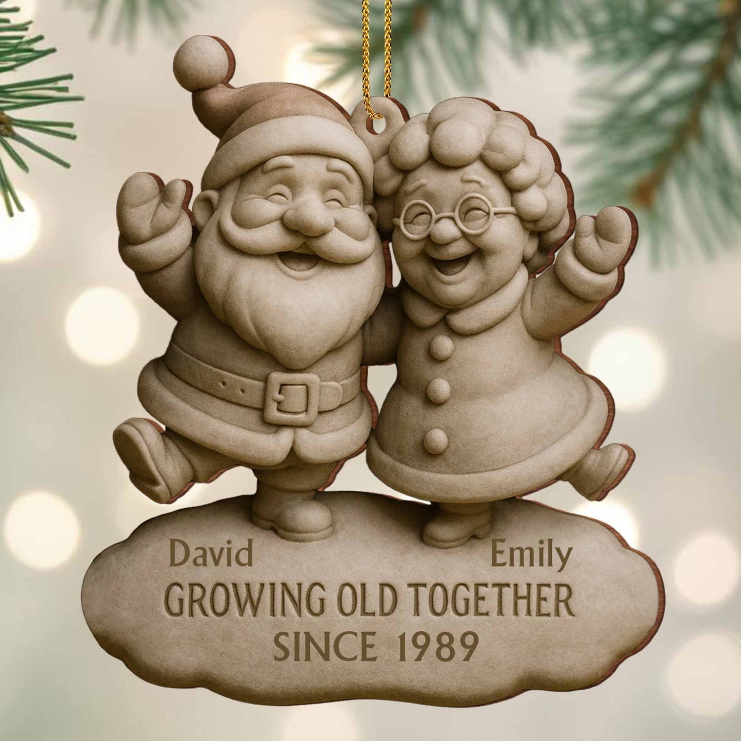 Growing Old Together Santa And Mrs. Claus Ornament