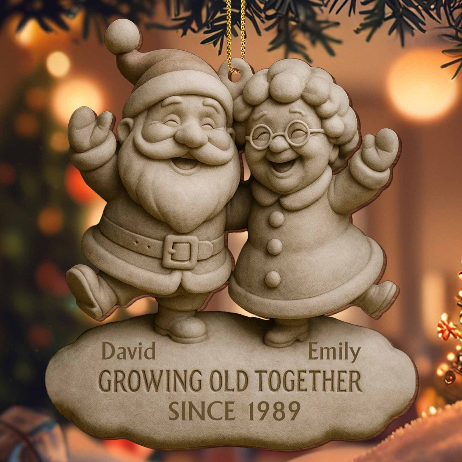 Growing Old Together Santa And Mrs. Claus Ornament